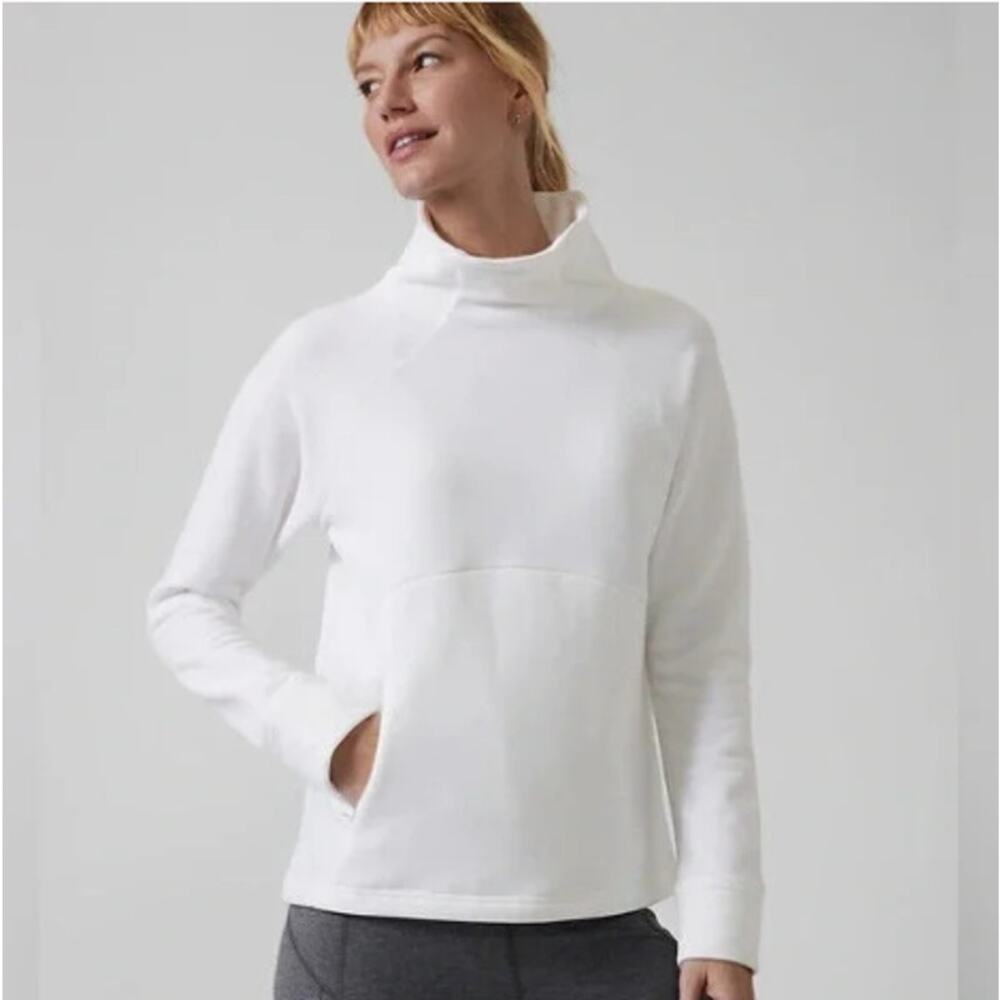 ATHLETA | Polartec Funnel Neck Sweatshirt | Bright White 3X